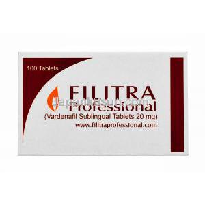 レビトラジェネリック, フィリトラ プロフェッショナル, バルデナフィル 20mg 100錠, シート